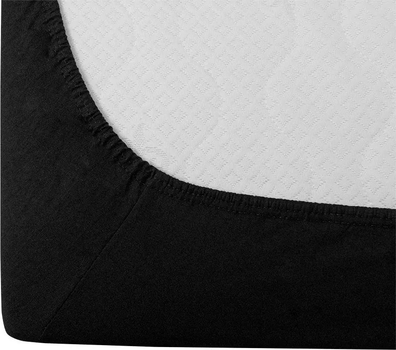 Cearsaf din bumbac cu elastic STANDARD 90 x 200 cm negru