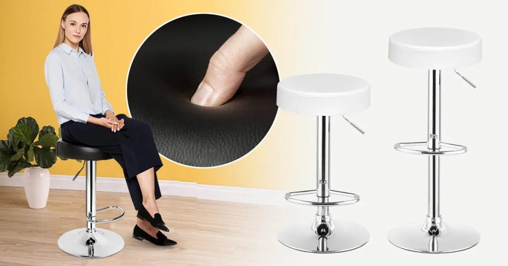 2 buc Scaune de bar stil clasic-negru