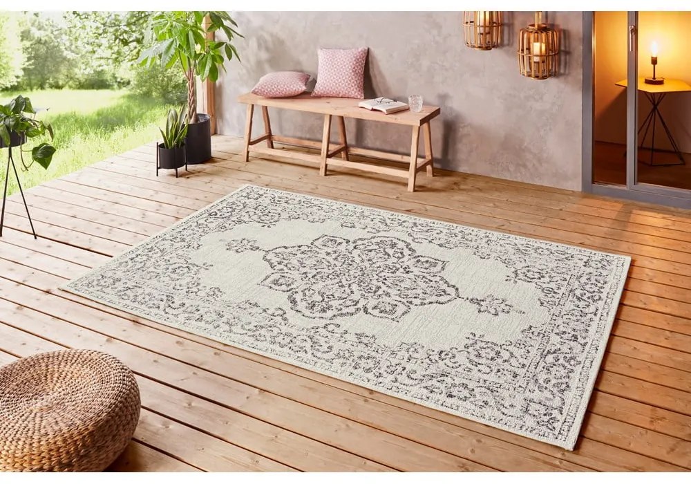 Covor de exterior NORTHRUGS Tilos, 120 x 170 cm, gri - crem