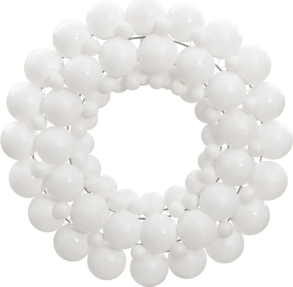 vidaXL Coroană de Crăciun, alb, 45 cm, polistiren