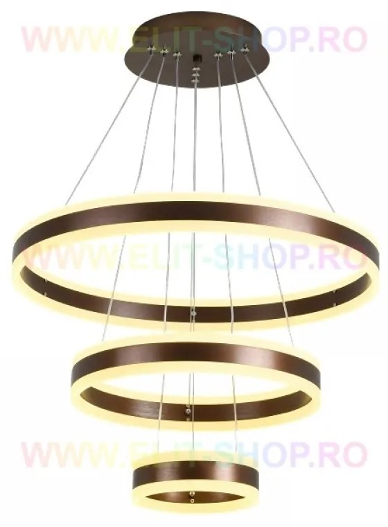 Lustra LED Cu Telecomanda, Elit's Esn1768/600-mCOF, 304W, Maro Caffe