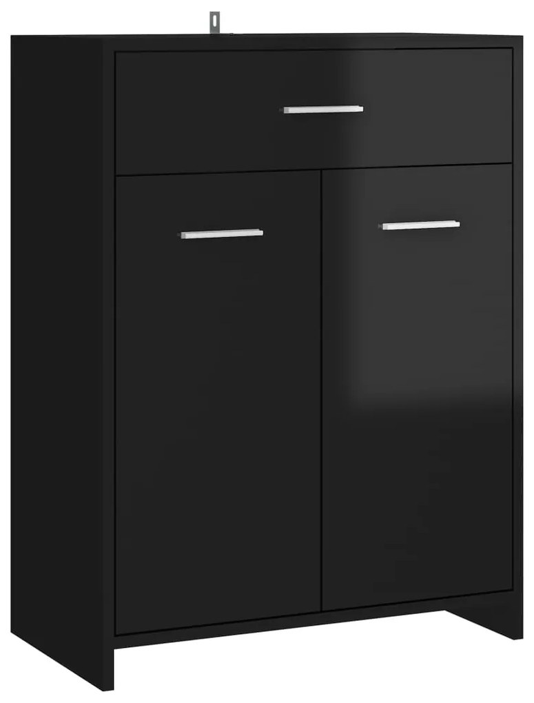 805031 vidaXL Dulap de baie, negru extralucios, 60 x 33 x 80 cm, PAL