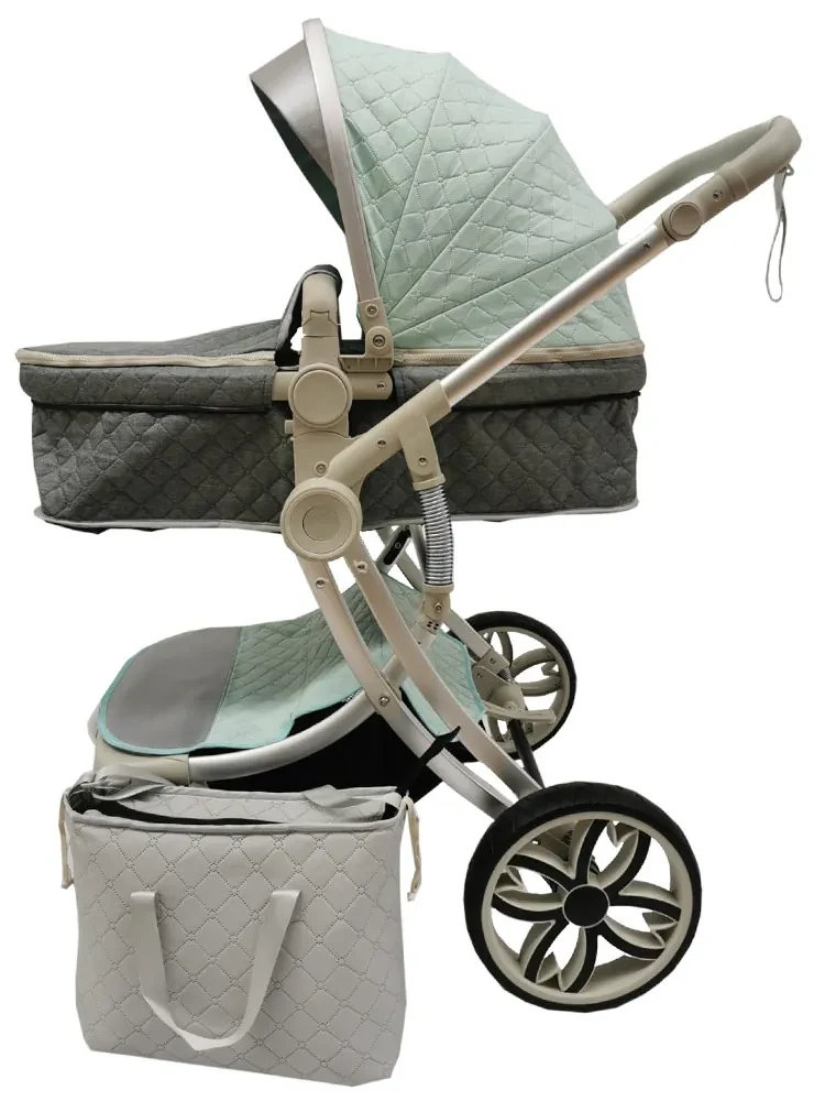 Carucior 2 in 1 cu landou transformabil in parte sport, 0-36 luni, Turcoaz - CPC-15-turcoaz