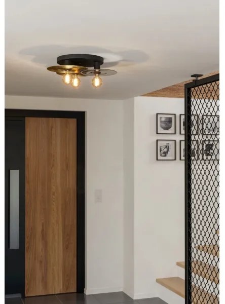 Plafonieră Eglo 44027 LINTMILL 3xE27/40W/230V auriu/negru