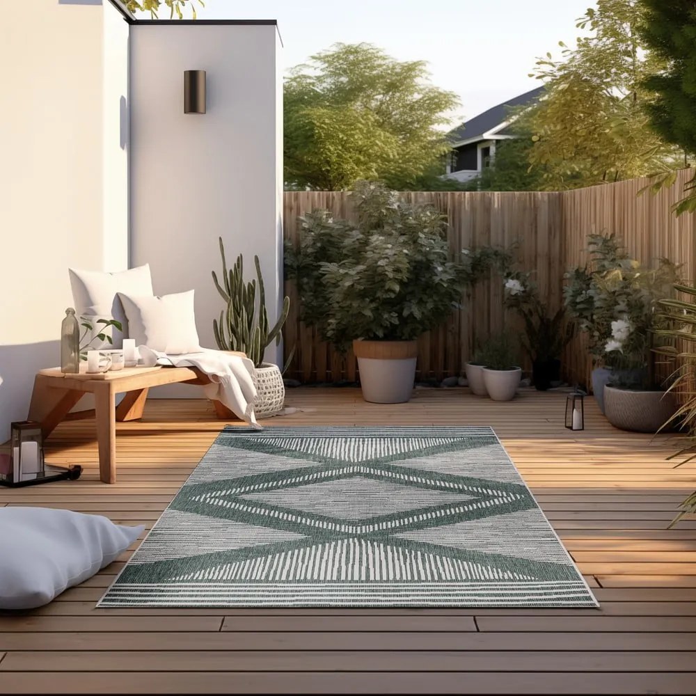 Covor de exterior verde/crem 80x150 cm Gemini – Elle Decoration