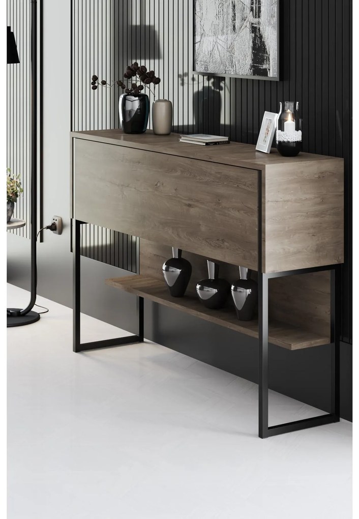 Măsuță consolă Luna 4 (Negru + Nuc) . 1102306