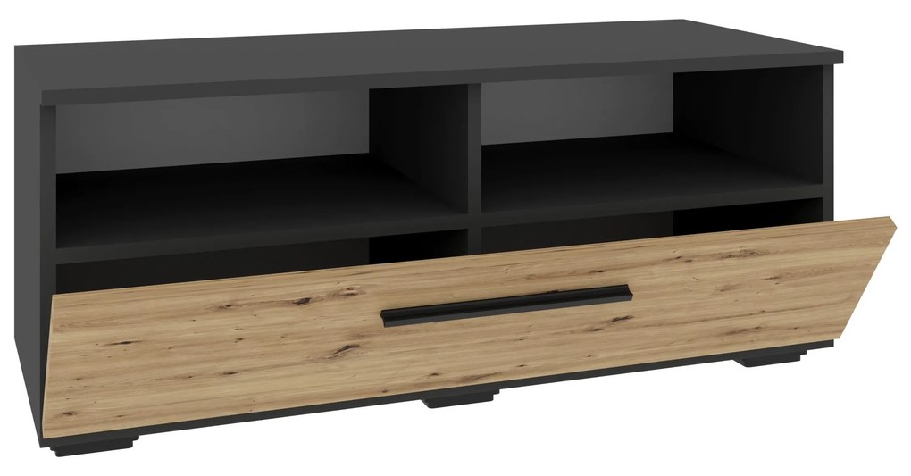 Comoda Kos, O Usa, 2 Polite, Antracit/Stejar Artisan, 95 x 40 x 39 cm