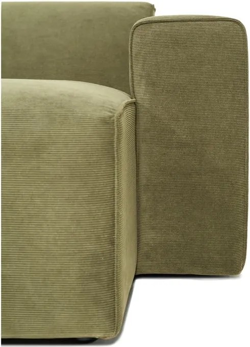 Modul pentru canapea verde din catifea reiată (partea dreaptă) Sting - Scandic