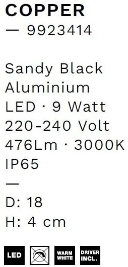 Aplica LED ambientala iluminat exterior IP65 VALNO D-24cm