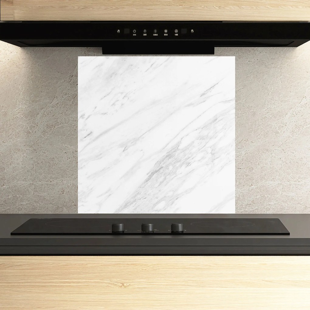 Panou Sticla Bucatarie, 60x60cm, Protectie aragaz, Antistropi, Termorezistent, Abstracte, Marble, Light Grey Marble