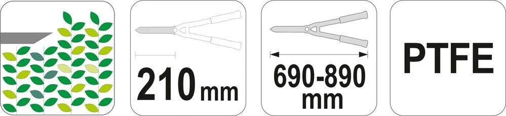 Foarfece de gard viu telescopic 690-890mm (cuțite 210mm)
