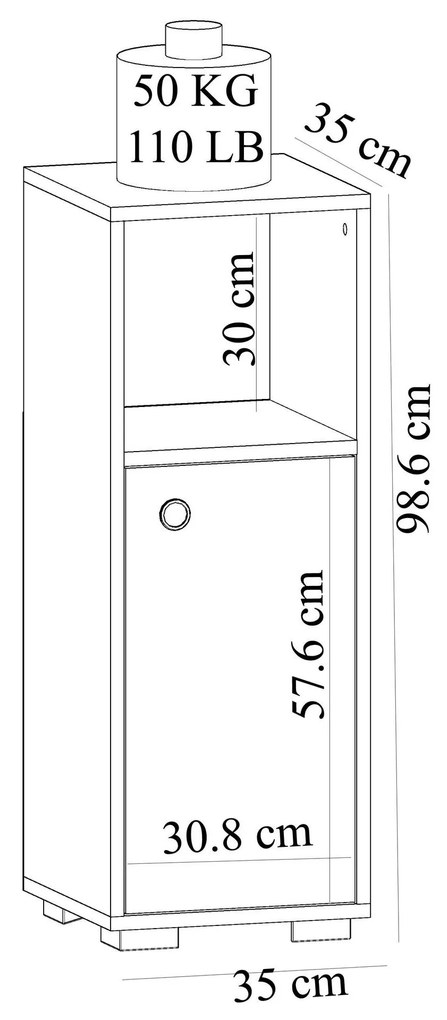 Dulap de baie Satadu 1 (alb) . 1092732