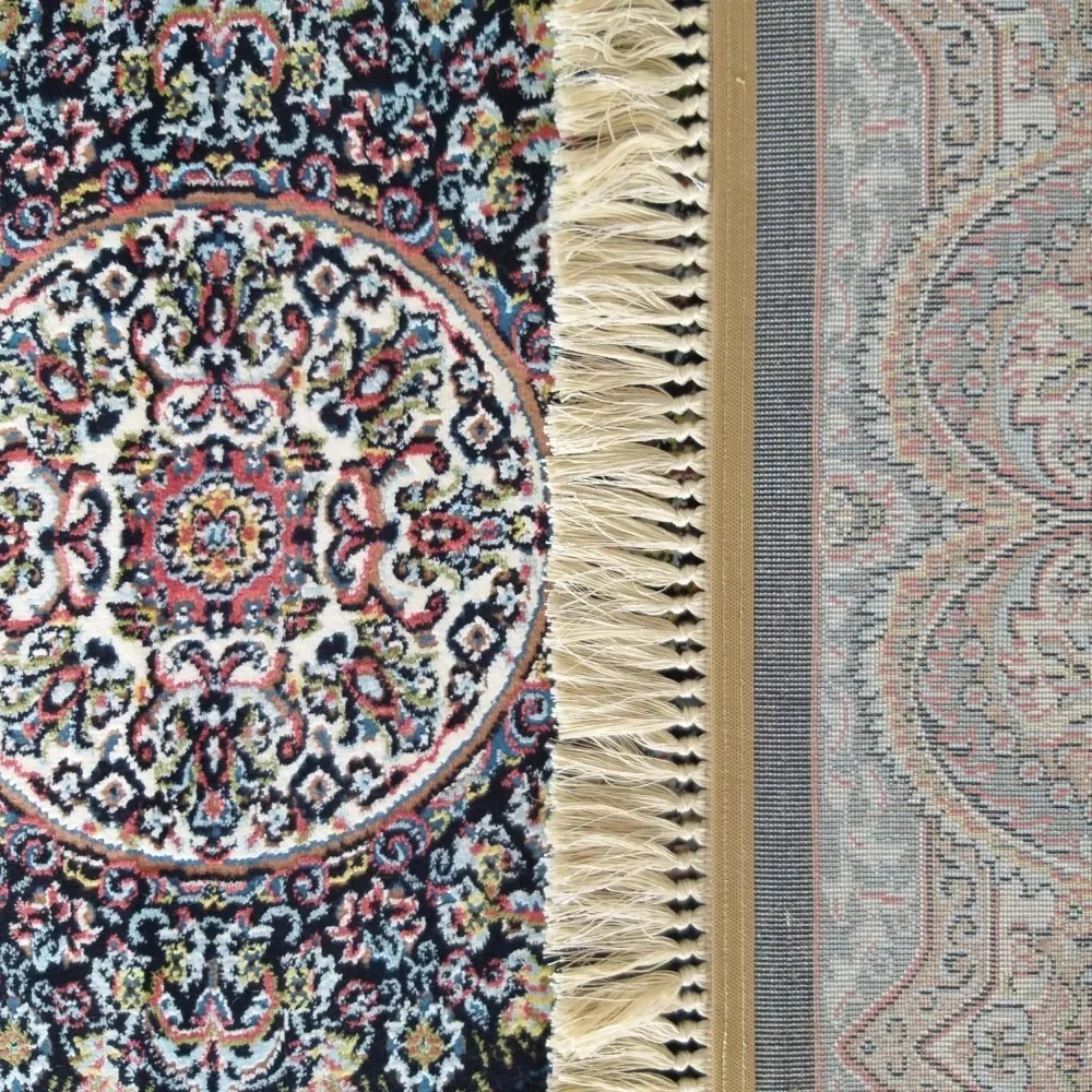 Covor albastru de lux cu detalii frumoase de culoare Lăţime: 150 cm | Lungime: 230 cm
