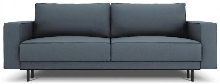 Canapea extensibila Caro cu 3 locuri si tapiterie din tesatura structurala, albastru