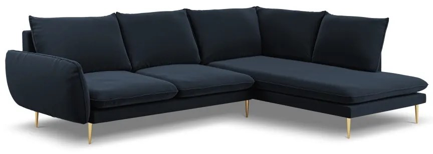 Coltar Vienna 6 locuri velvet picioare aurii L275 cm