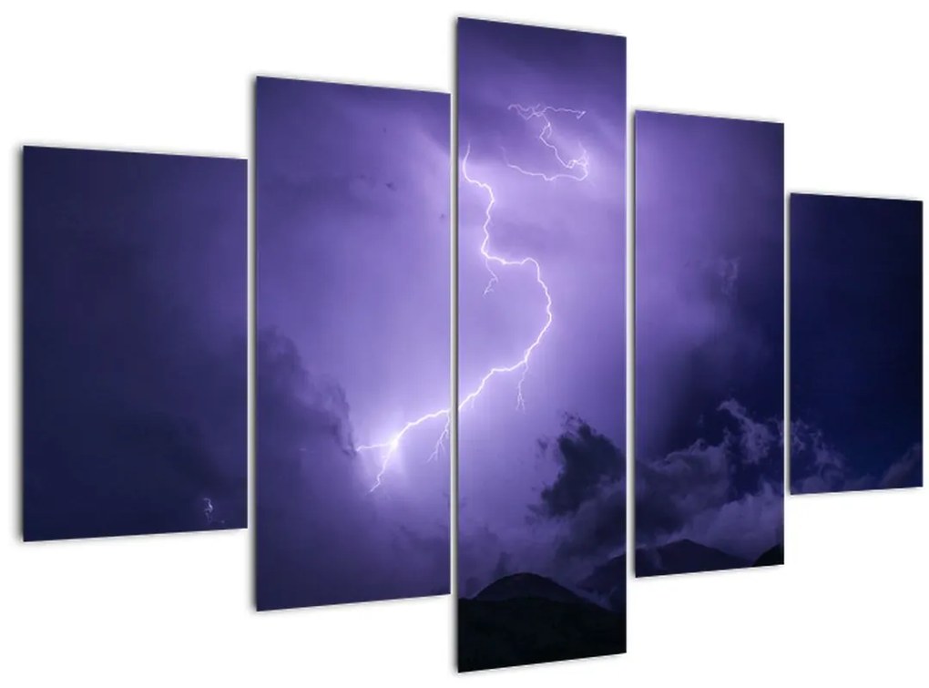 Tablou - cerul violet cu fulger (150x105 cm)