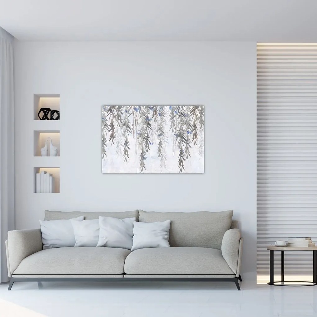 Tablou - Crenguțe de salcie cu fluturi (90x60 cm)