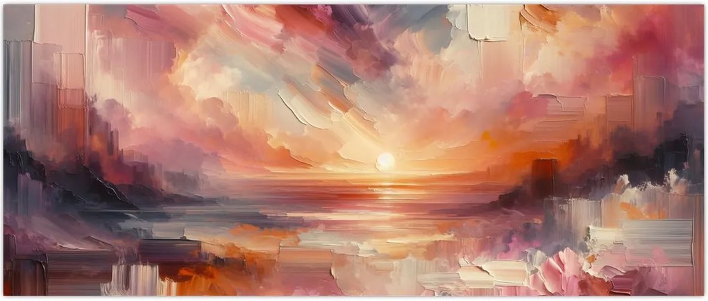 Tablou - Răsărit pictat (120x50 cm)