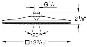 GROHE 26568000 - RAINSHOWER MONO 310 CUBE - cap de duș 310 × 310 mm, crom
