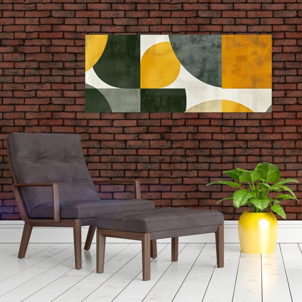 Tablou - Abstracție în culoare de măslin (120x50 cm)