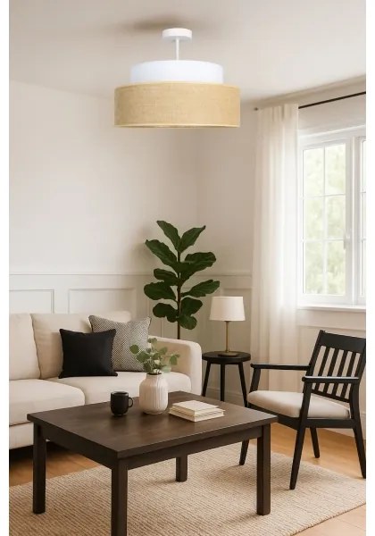 Lustră aplicată BOHO 1xE27/60W/230V alb/bej