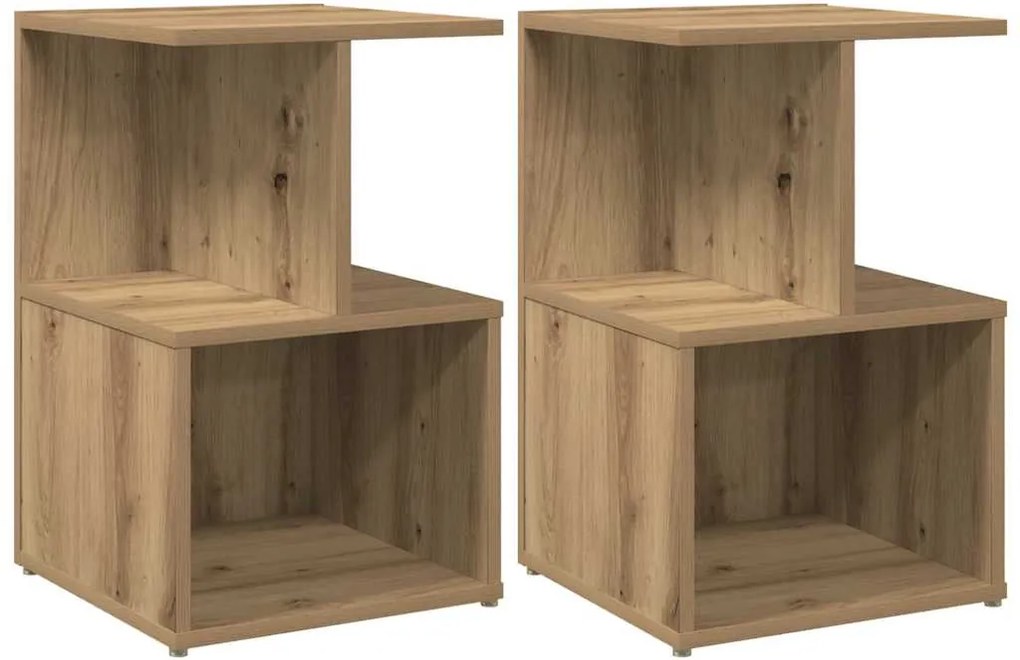 vidaXL Noptiere, 2 buc., stejar artizanal, 35x35x55 cm, lemn prelucrat