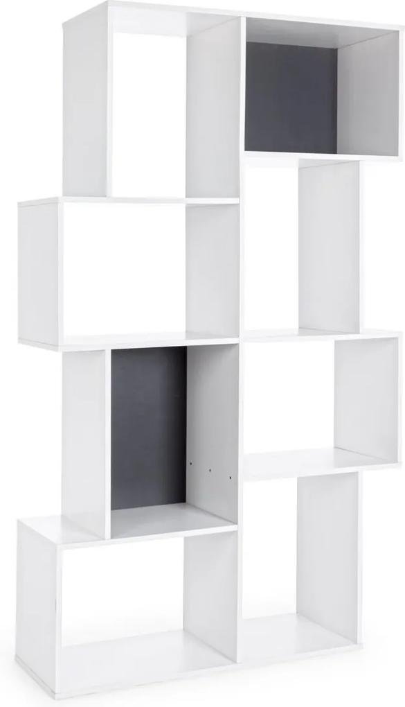 Biblioteca mdf alb si gri antracit 8 polite Arctic 104.7 cm x 35 cm x 182 h