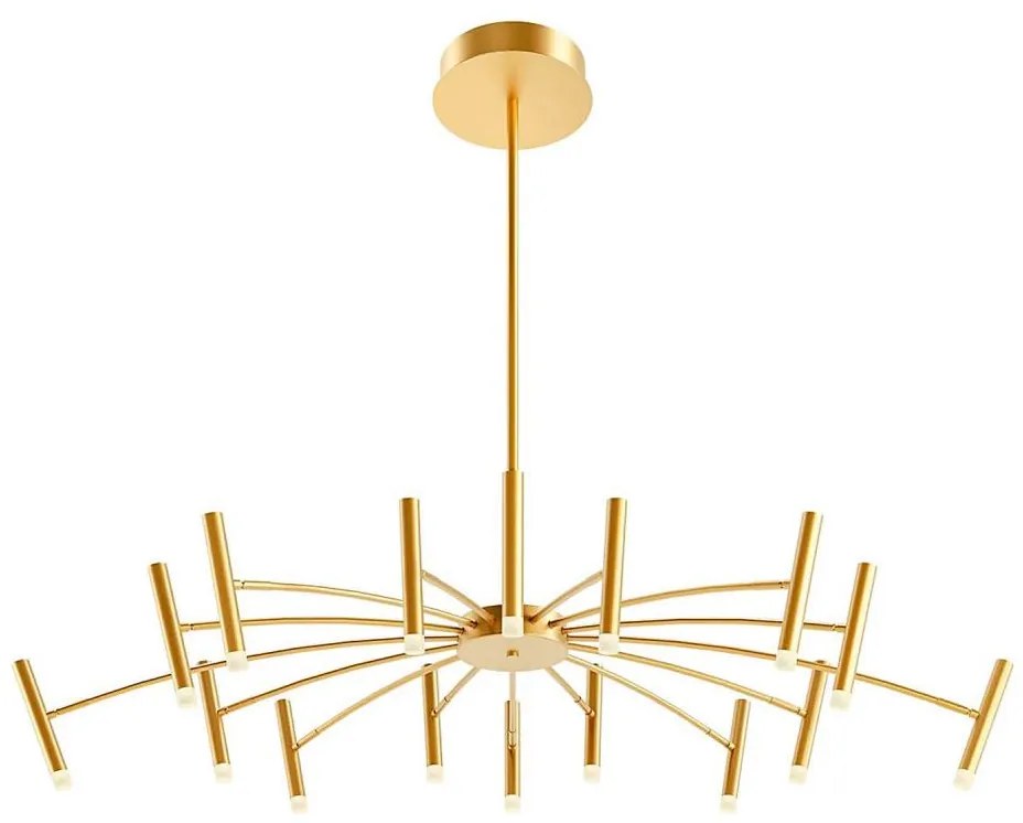 Redo 01-3450 - Lustru RAYEN cu tijă, LED dimabil, 80W, 230V, CRI 90, auriu