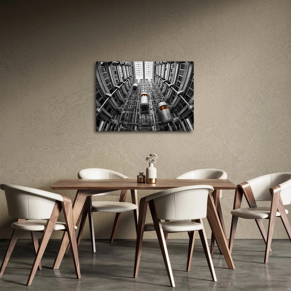Tablou cu lift în clădire (70x50 cm)