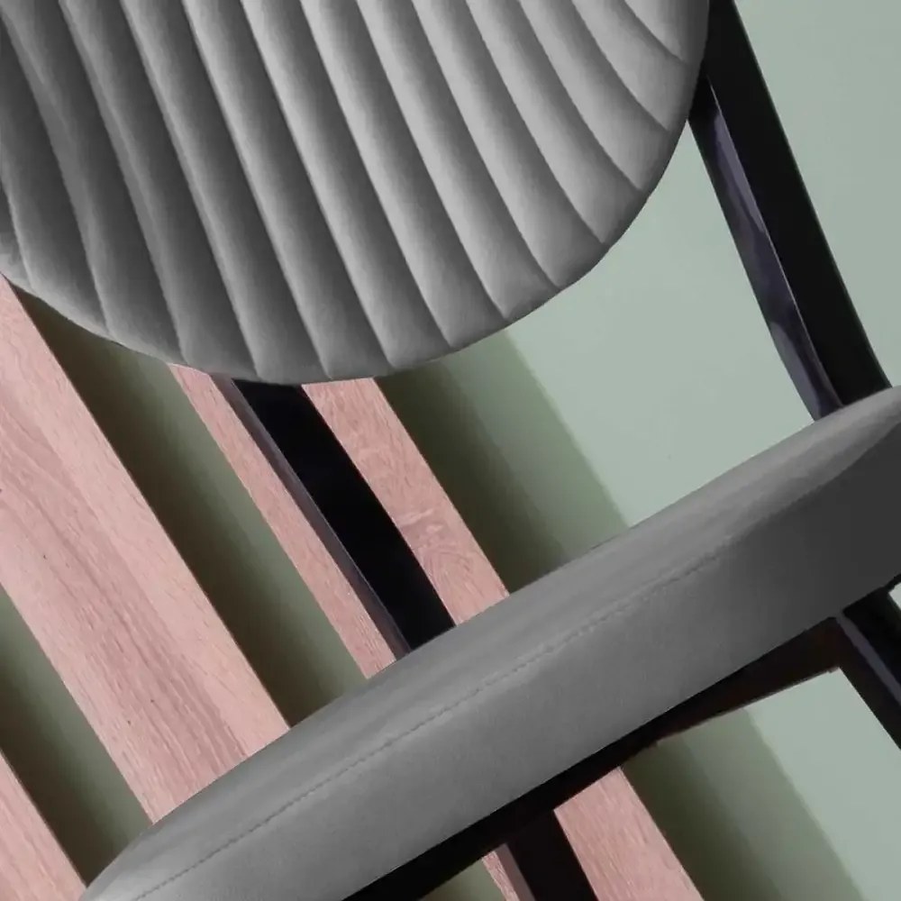 Scaun Barton, gri, profil din metal