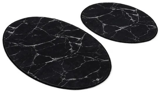 SET 2x covoraș pentru baie MARBLE 50x60/60x100 cm negru