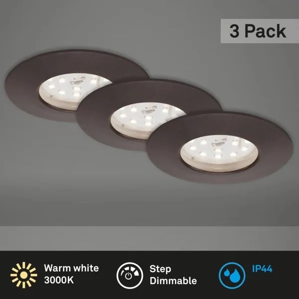SET 3x corp de iluminat LED dimabil pentru baie ATTACH LED/6,5W/230V IP44 Briloner 7295-031