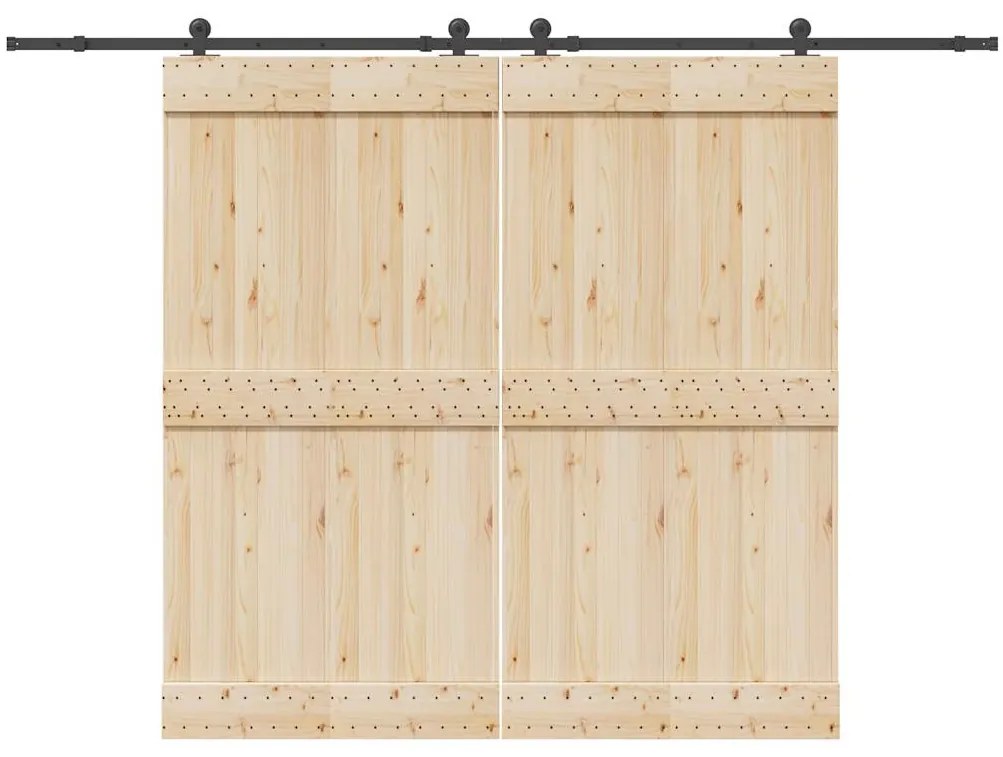 vidaXL Set feronerie pentru uși glisante, negru, 305 cm, oțel