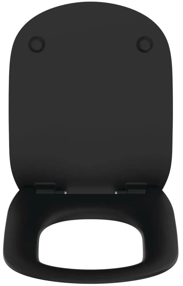 Capac WC ultra plat, softClose, negru Negru mat