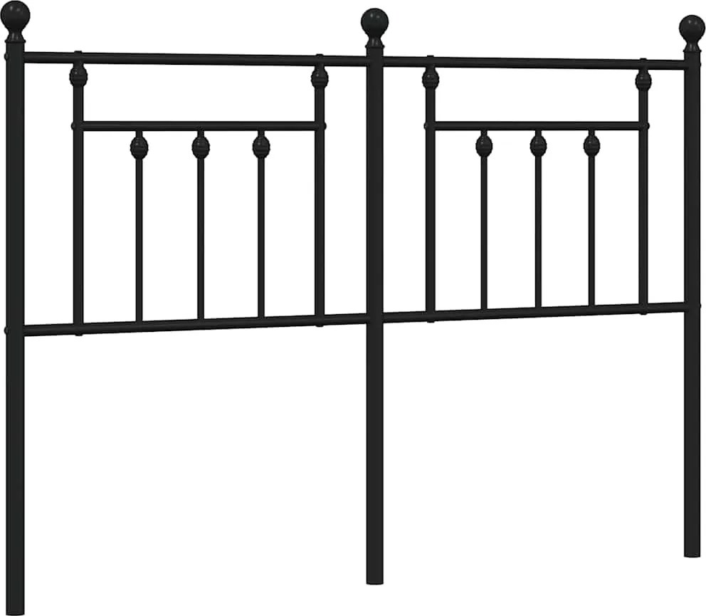 vidaXL Tăblie de pat de schimb metalică, negru, 140 cm