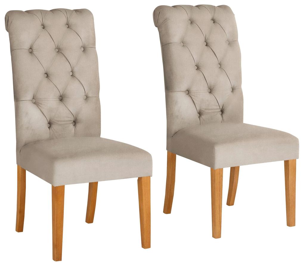 Set 2 scaune Liao catifea crem 50/73/108 cm