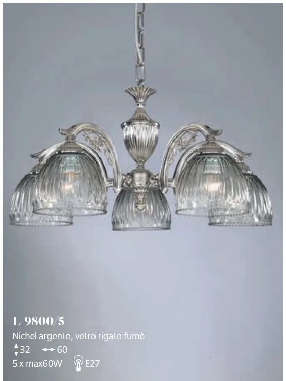 Candelabru cu 5 brate design italian 9800
