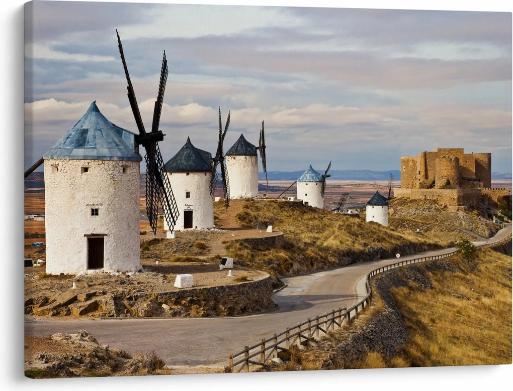 Tablou - Morile de vânt din Consuegra, Spania (70x50 cm)
