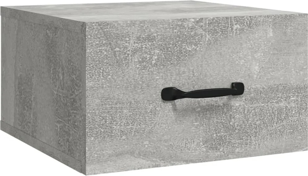 vidaXL Noptieră de perete, gri beton, 35x35x20 cm