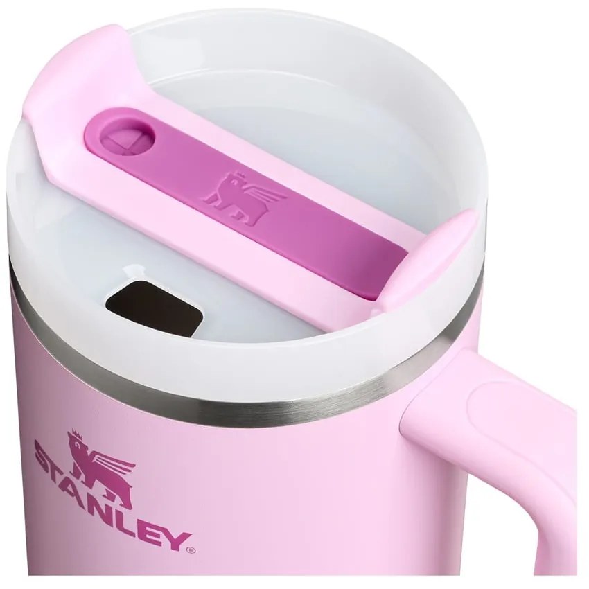 Termos roz cu pai din oțel inoxidabil 1,18 l Quencher H2.0 FlowState Tumbler Cherry Blossom – Stanley