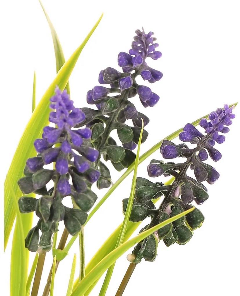 Buchet artificial de zambile violet închis, 7capete, 15 x 15 x 33 cm