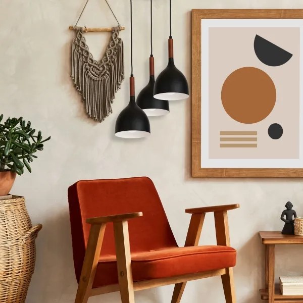 Lustră pe cablu NOAK WOOD 3xE27/60W/230V