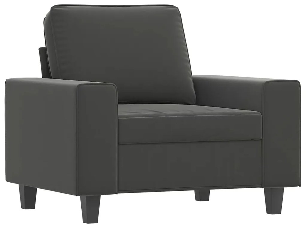 348971 vidaXL Fotoliu canapea, gri închis, 60 cm, textil microfibră