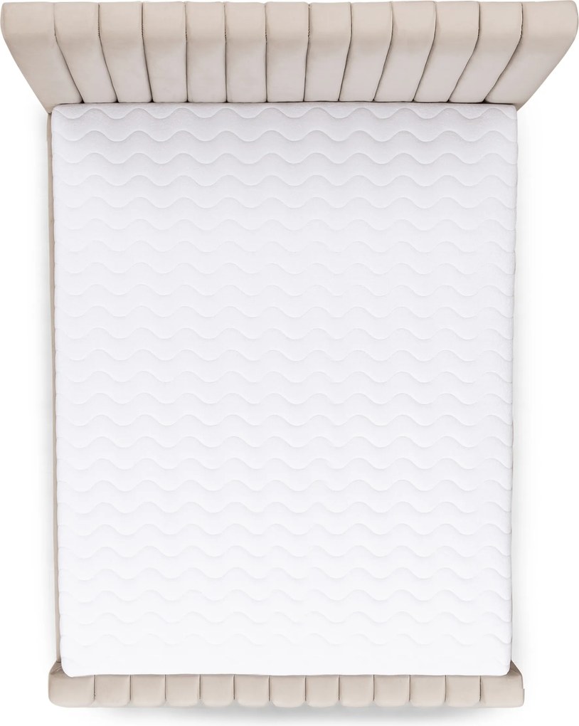 Pat tapițat cu ladă de depozitare Livani 160x200 - velur bej Velluto 2