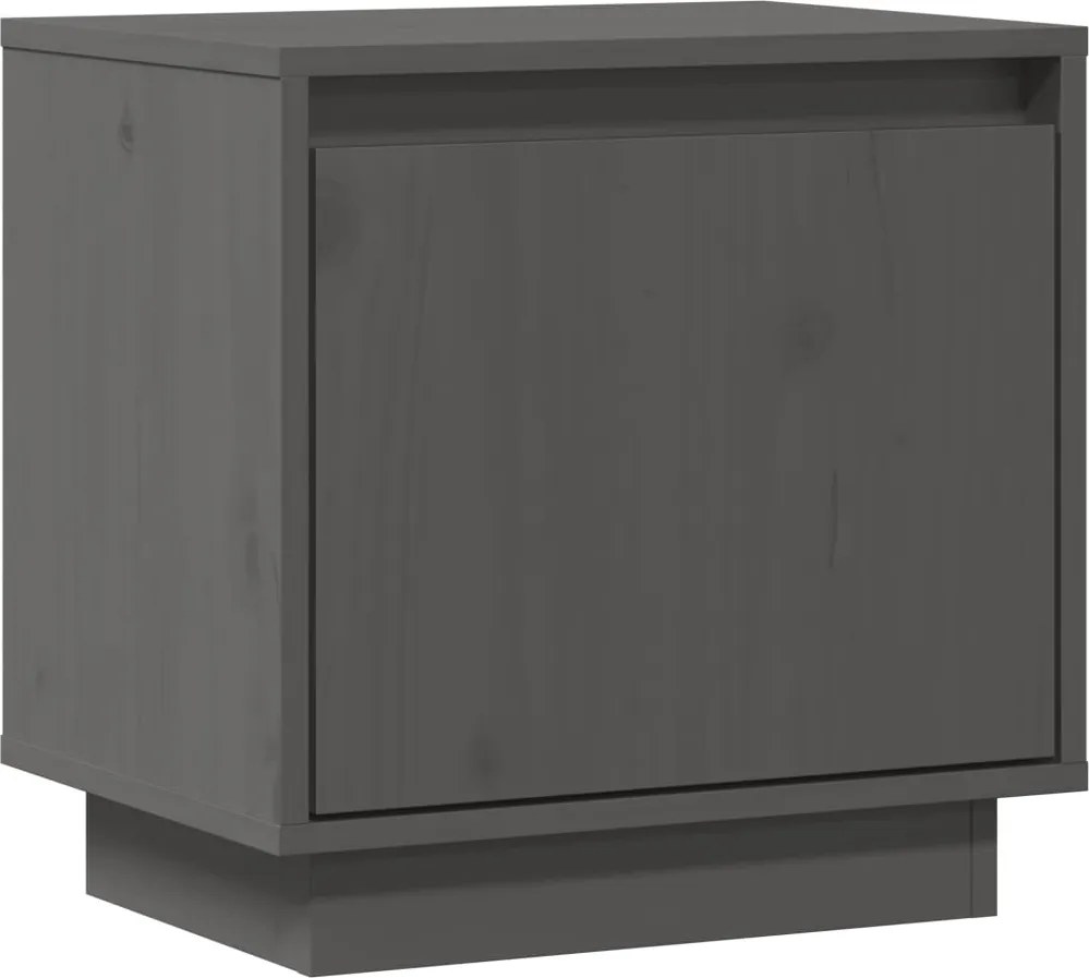 vidaXL Noptieră, gri, 40x30x40 cm, lemn masiv de pin