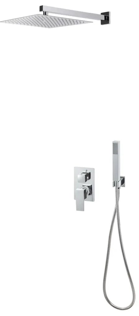 vidaXL Sistem de duș, argintiu, oțel inoxidabil 201