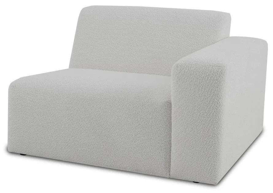 Modul pentru canapea alb cu tapițerie din stofă bouclé (cu colț pe partea dreaptă) Roxy – Scandic