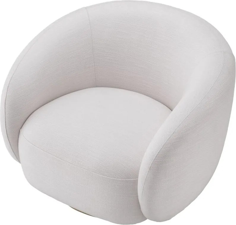 Fotoliu pivotant design elegant Brice, alb avalon 115168 HZ