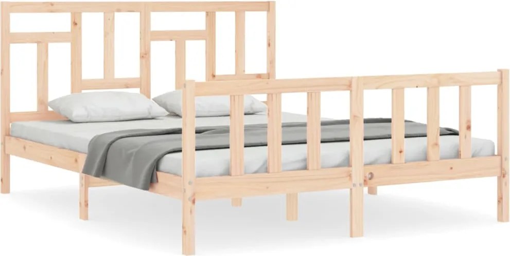 vidaXL Cadru de pat fără saltea, 160x200 cm, lemn masiv pin