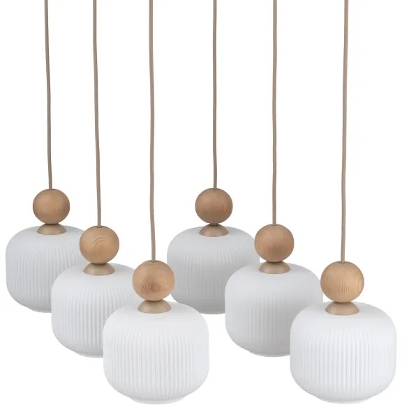 Candelabru suspendat pe cablu BALLO, 6xE14/10W/230V, bej